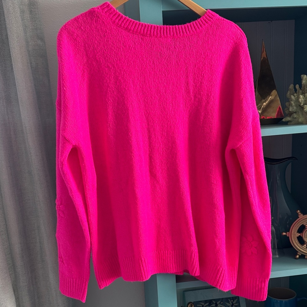 Lilly Pulitzer Elizabelle Fruit Pink Coastal Floral Sweater XL NWOT - Picture 9 of 9